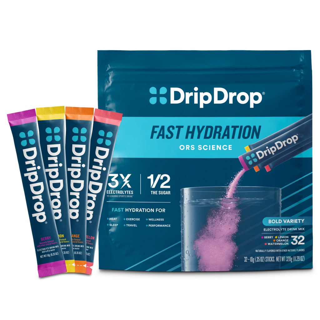 DripDrop Bold Variety Pack Electrolyte Powder, 8 oz sticks, 32 count
