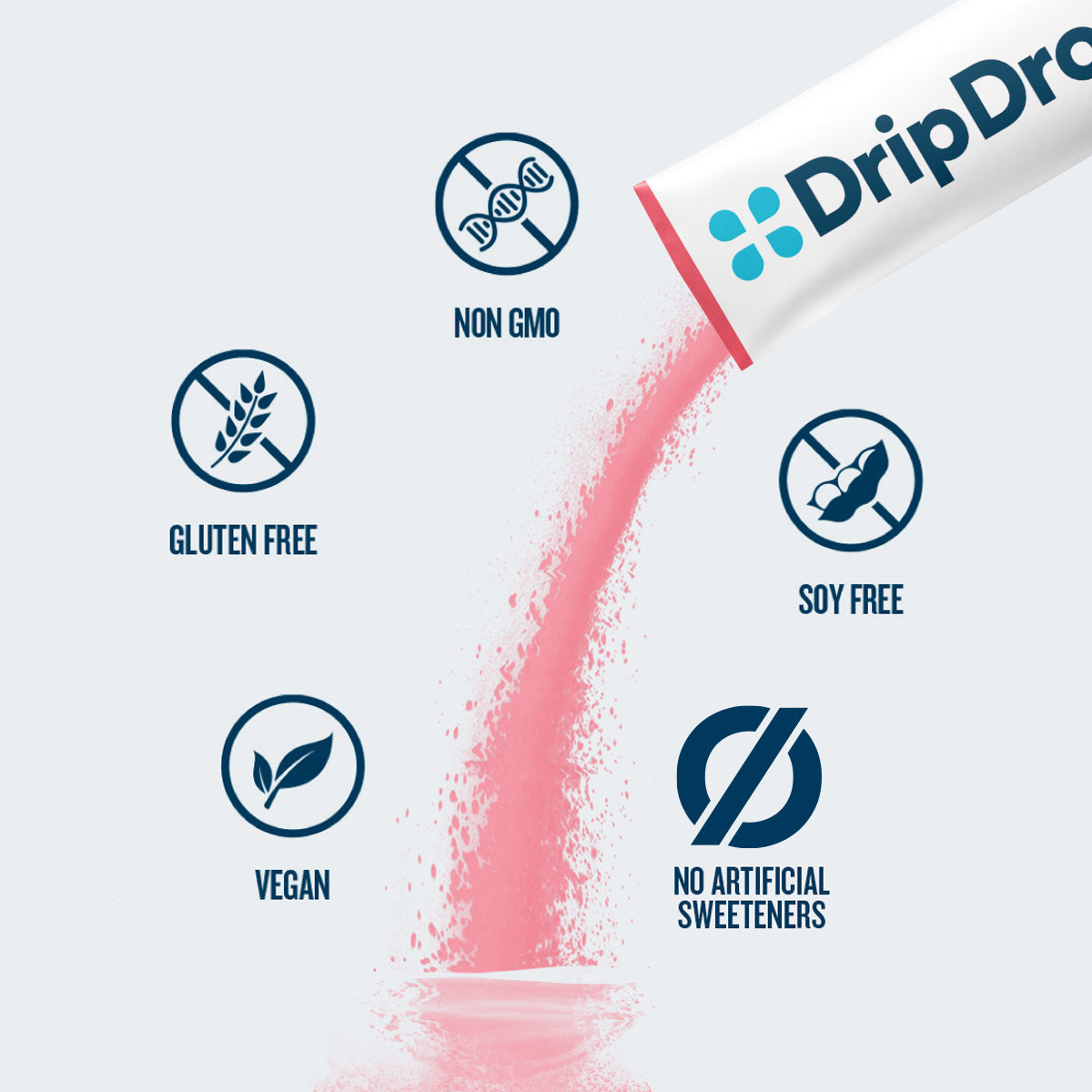 DripDrop Zero Sugar Plus, Watermelon, Tangerine, Tropical Punch, Raspberry Lemonade, 16 oz sticks, 8 count